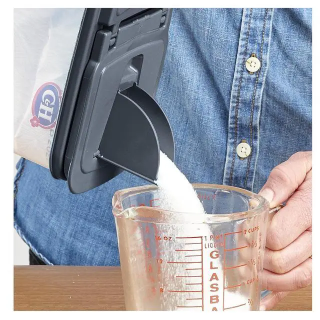 Alt view image 4 of 5 - Mainstays 3.5 QT Plastic Food Dispenser, Clear with Gray Lid (1 Each) 7.5" L x 3.75" W x 9.25" H, Designed to Help with Kitchen Organization and Accessibility