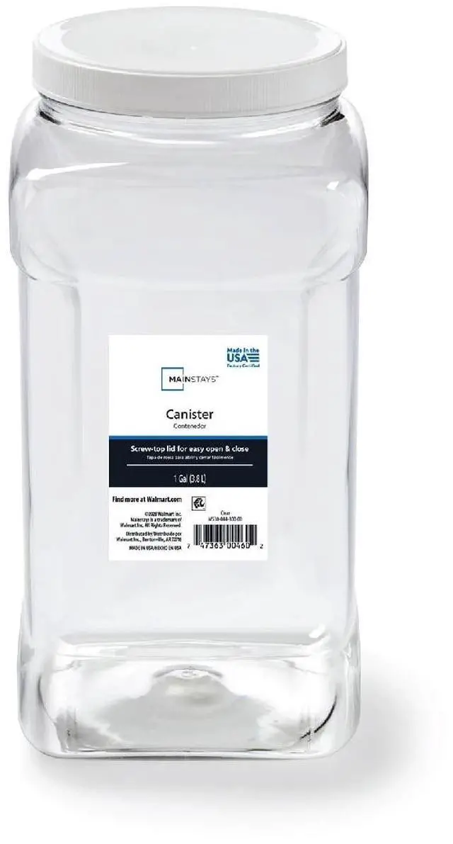 Alt view image 2 of 6 - (2 pack) Mainstays 4-Quart Clear Plastic Canister with White Twist-Top Lid (1 Each) 5.83" x 5.16" x 10.20", Well Suited to Pantry Organization and Food Storage