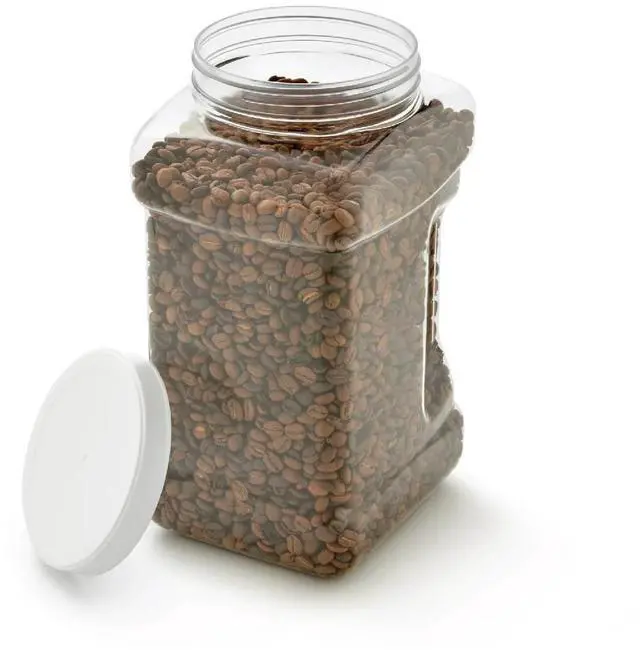 Alt view image 3 of 6 - (2 pack) Mainstays 4-Quart Clear Plastic Canister with White Twist-Top Lid (1 Each) 5.83" x 5.16" x 10.20", Well Suited to Pantry Organization and Food Storage