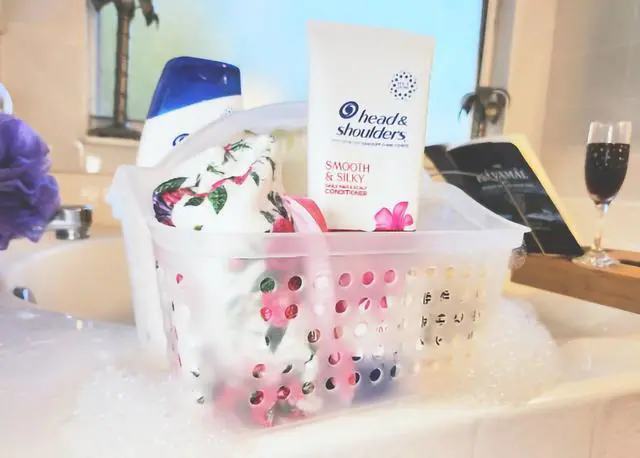 Alt view image 5 of 6 - (2 pack) Mainstays Small Portable Shower Caddy Frost Plastic