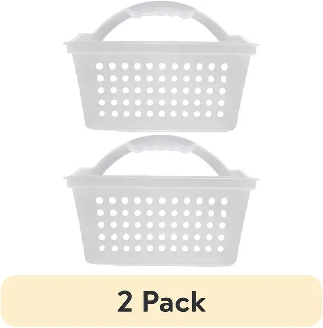 Main image of (2 pack) Mainstays Small Portable Shower Caddy Frost Plastic
