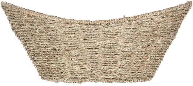 Alt view image 2 of 7 - Mainstays Oval Natural Seagrass Storage Basket with Cut-Out Handles