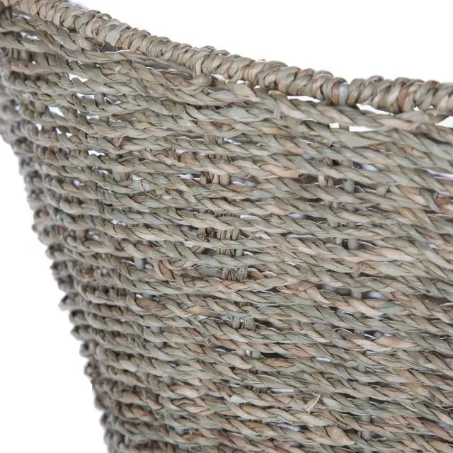 Alt view image 6 of 7 - Mainstays Oval Natural Seagrass Storage Basket with Cut-Out Handles