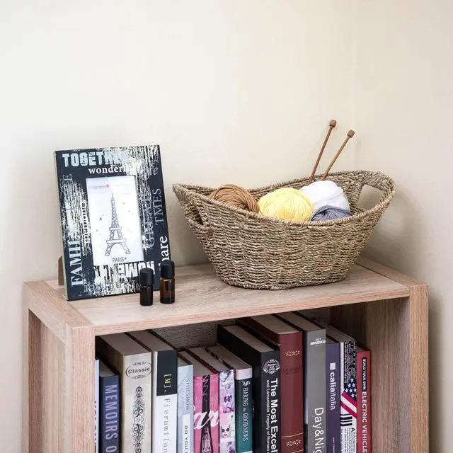 Alt view image 7 of 7 - Mainstays Oval Natural Seagrass Storage Basket with Cut-Out Handles