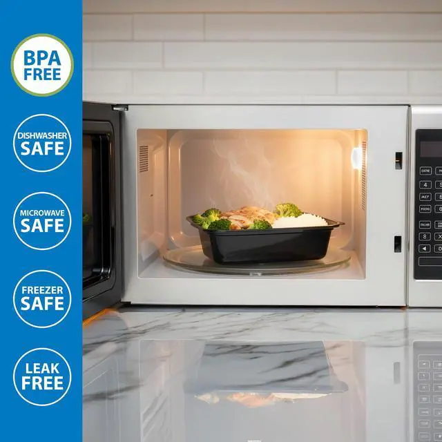 Alt view image 4 of 6 - Mainstays 10 piece (5 Containers + 5 Lids) 3-Cup Snack Meal Prep, BPA-Free, Microwave & Dishwasher Safe
