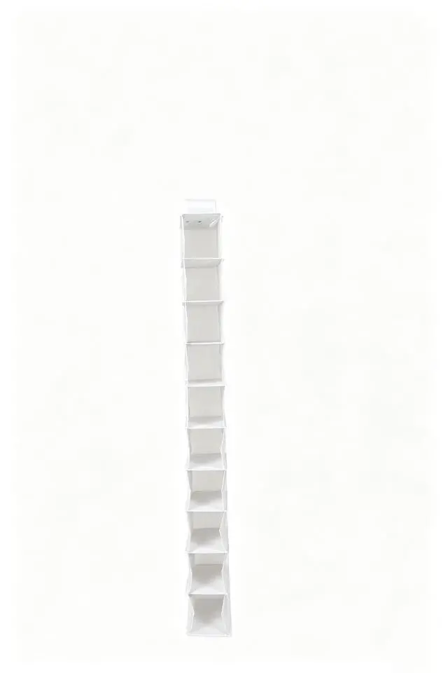 Alt view image 3 of 6 - Mainstays 10 Shelf Hanging Closet Storage Shoe Organizer for Shoes, Non Woven, Arctic White