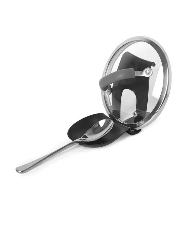 Alt view image 3 of 6 - Mainstays Spoon Rest and Pot Lid Holder Black Metal
