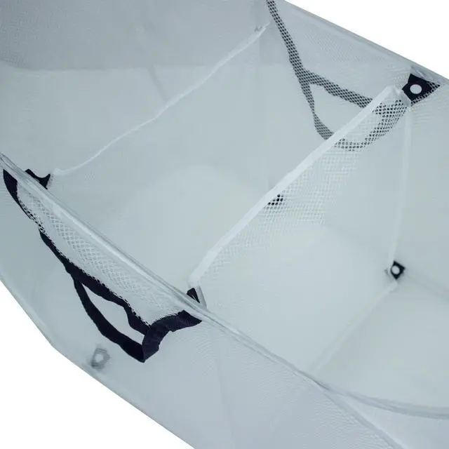 Alt view image 3 of 6 - Mainstays Pop-Up Mesh Triple Sort Laundry Basket with Three Compartments, White, 16" x 16" x 28"