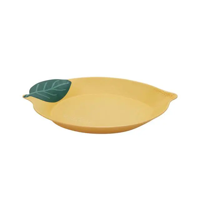 Alt view image 5 of 7 - Mainstays by Becky G. & Alejandra Bamboo Melamine Figural Lemon Serve Platter, Green Leaf
