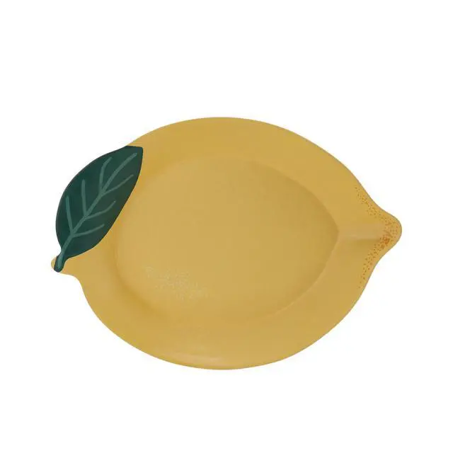 Alt view image 3 of 7 - Mainstays by Becky G. & Alejandra Bamboo Melamine Figural Lemon Serve Platter, Green Leaf