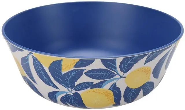 Alt view image 3 of 7 - Mainstays by Becky G. & Alejandra Bamboo Melamine 4-Piece Serve Bowl Set, Lemon & Blue