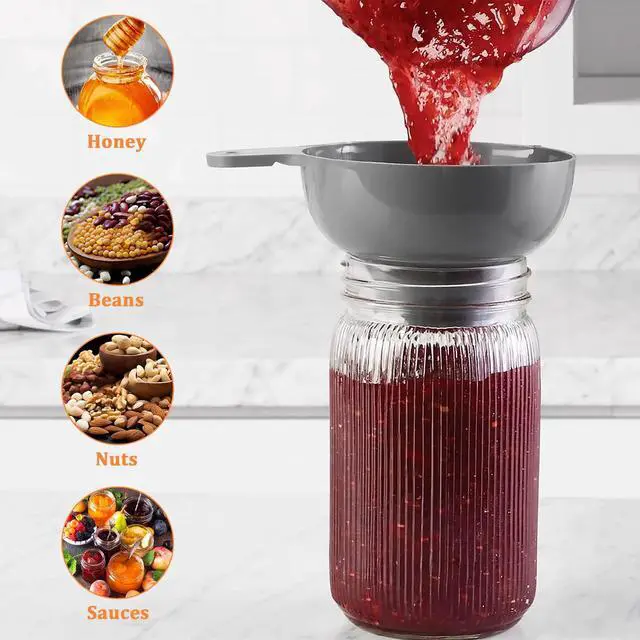 Alt view image 3 of 6 - Mainstays Plastic Canning Funnel for Mason Jars, Home Canning Essentials, Gray