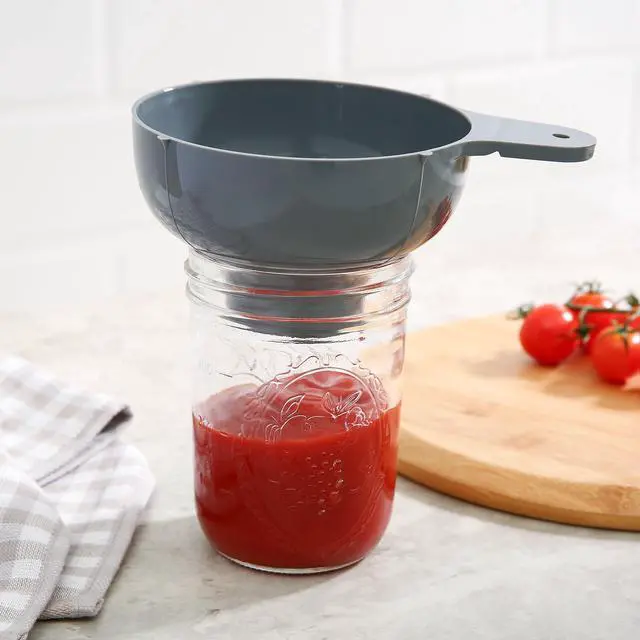 Alt view image 6 of 6 - Mainstays Plastic Canning Funnel for Mason Jars, Home Canning Essentials, Gray
