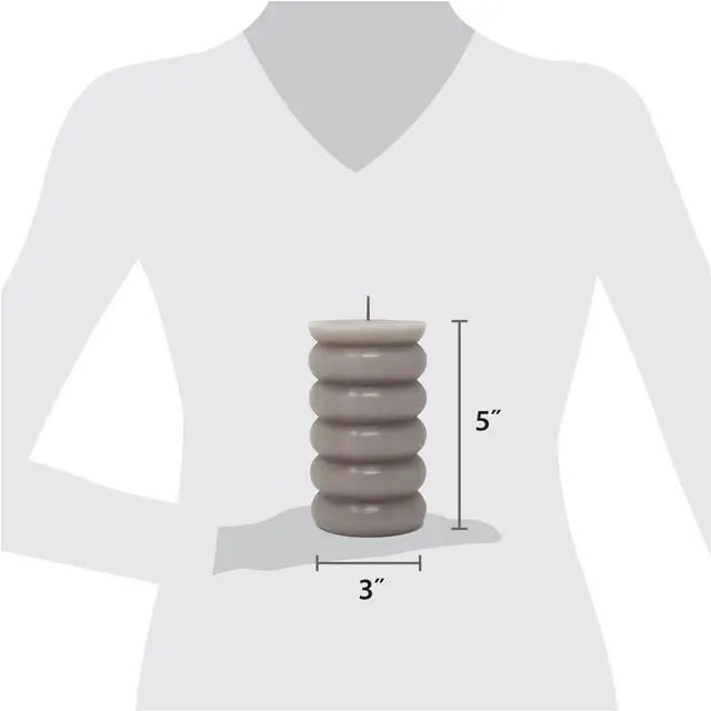 Alt view image 4 of 7 - Mainstays Single Wick Bubble Pillar Candle, 3 in x 5 in, Unscented, Taupe