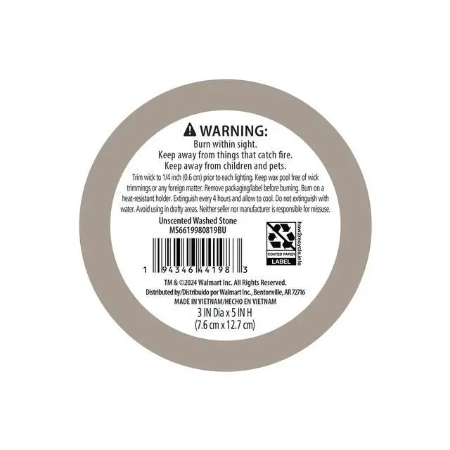 Alt view image 3 of 7 - Mainstays Single Wick Bubble Pillar Candle, 3 in x 5 in, Unscented, Taupe