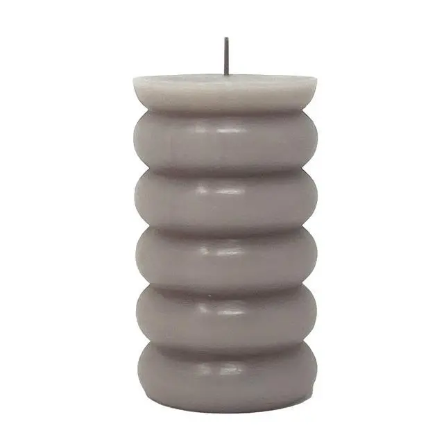 Alt view image 5 of 7 - Mainstays Single Wick Bubble Pillar Candle, 3 in x 5 in, Unscented, Taupe
