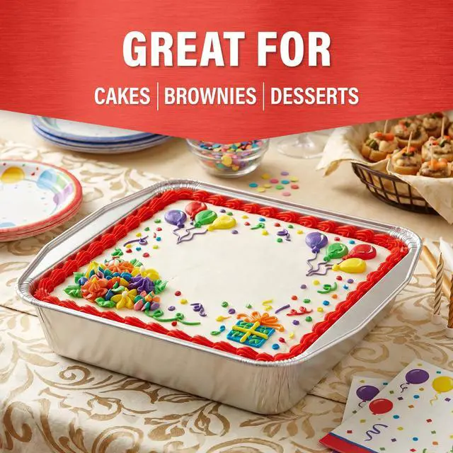 Alt view image 2 of 5 - Handi-Foil 8" x 8" Aluminum Square Cake Pan, 2 Count