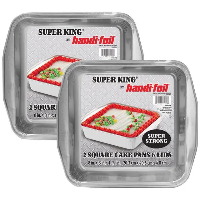 Alt view image 3 of 5 - Handi-Foil 8" x 8" Aluminum Square Cake Pan, 2 Count