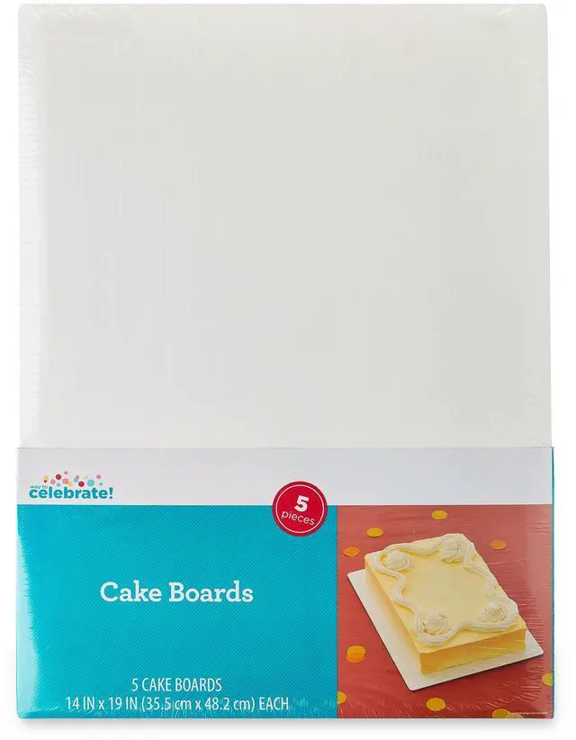 Main image of 14" x 19" White Paper Cake Boards, 5 Count, by Way To Celebrate
