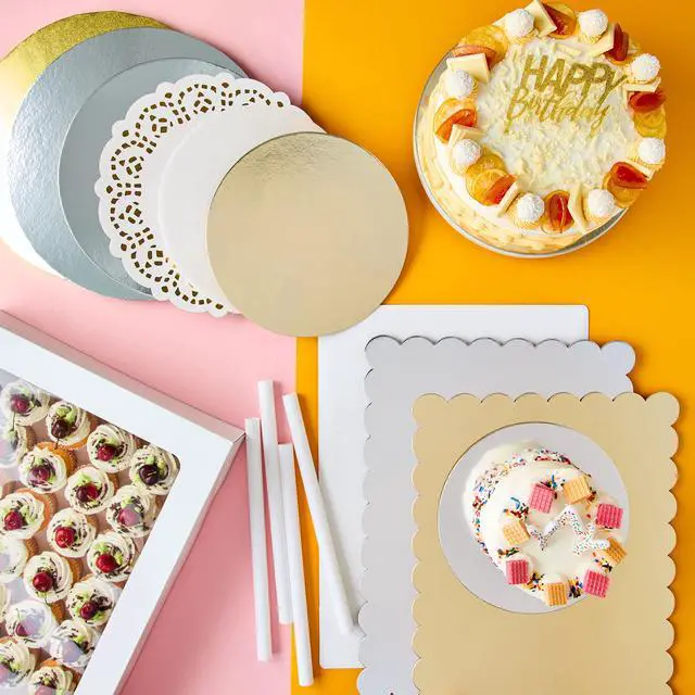 Alt view image 2 of 5 - 14" x 19" White Paper Cake Boards, 5 Count, by Way To Celebrate