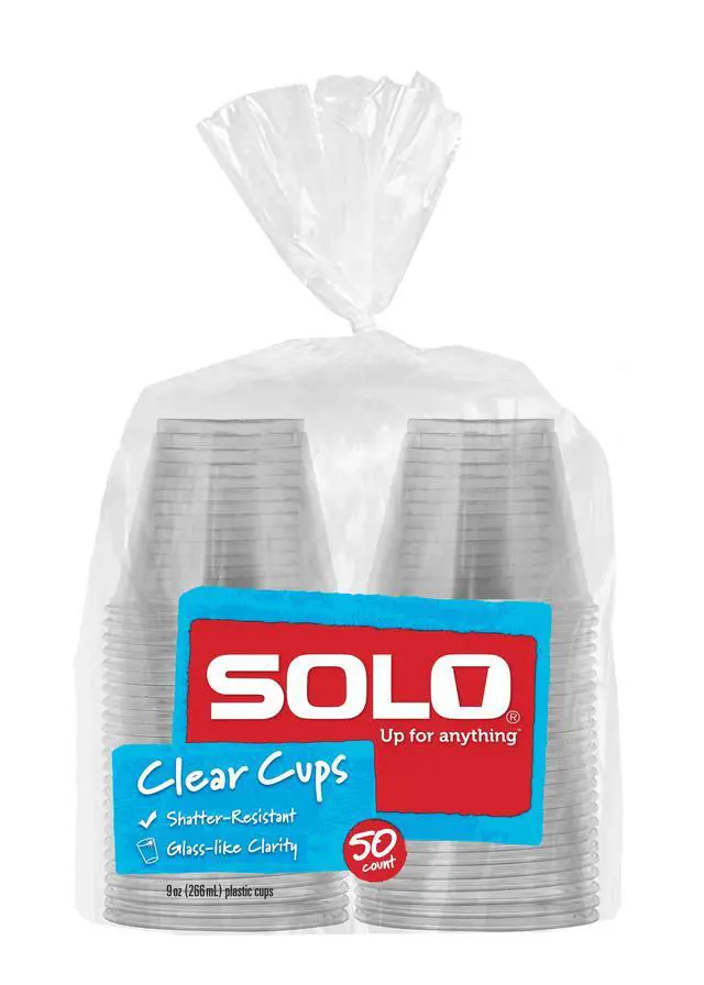 Alt view image 5 of 6 - Solo Party Disposable Plastic Cups, Clear, 9 oz, 50 Count