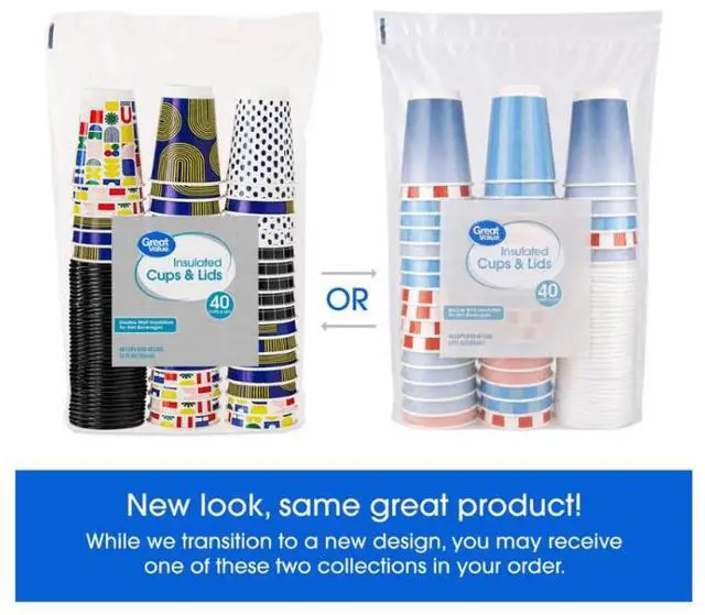 Alt view image 2 of 5 - Great Value 12 oz Insulated Hot Cups with Lids, 40 Count