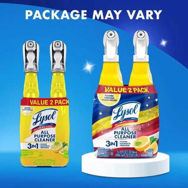 Alt view image 6 of 6 - Lysol All Purpose Spray Cleaner for Sanitizing and Disinfecting, Lemon, 32 fl oz, Pack of 2