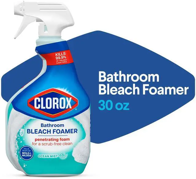 Alt view image 5 of 6 - Clorox Bleach Foamer Bathroom and Shower Cleaner Spray, Ocean Mist, 30 fl oz