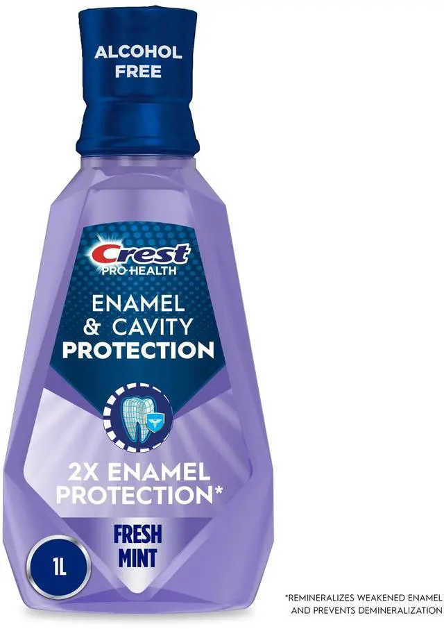 Main image of Crest Mouthwash Pro-Health Enamel & Cavity Protection, 6-in-1 benefits, Alcohol Free, Fresh Mint, 1 L (33.8 fl oz)