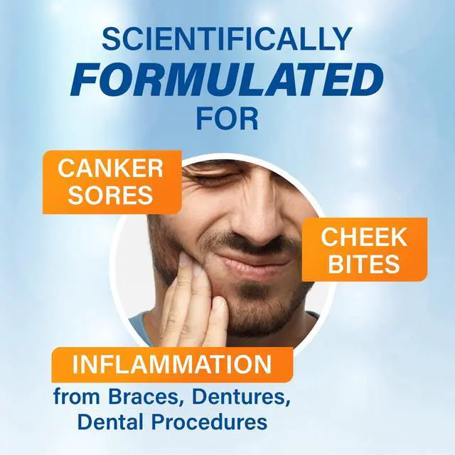 Alt view image 2 of 5 - Orajel Antiseptic Mouth Sore Rinse for Canker Sores & Gum Irritation, Kills Bacteria, Mint, 16 oz