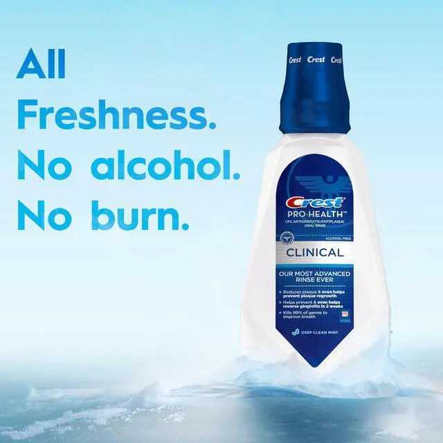 Alt view image 2 of 6 - Crest Mouthwash, Pro-Health Clinical Mouthwash, Alcohol Free, Antigingivitis & Antiplaque, Deep Clean Mint- 946 mL
