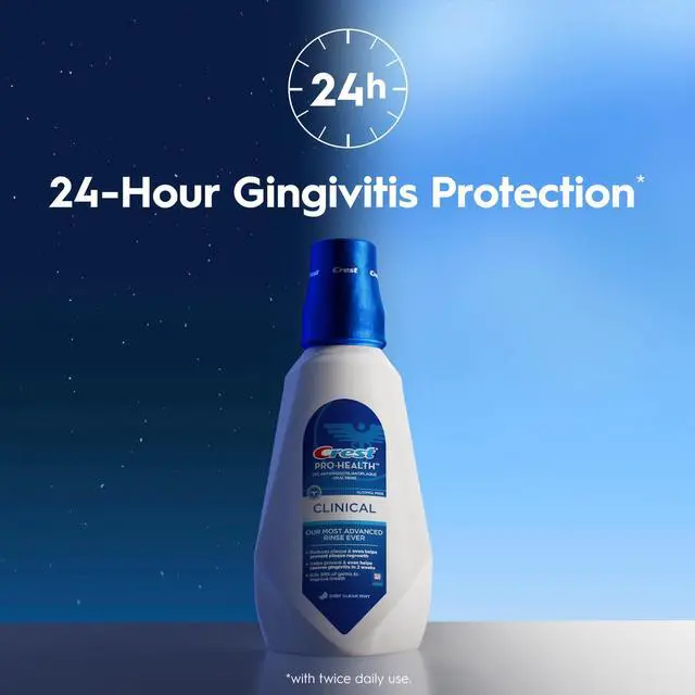 Alt view image 6 of 6 - Crest Mouthwash, Pro-Health Clinical Mouthwash, Alcohol Free, Antigingivitis & Antiplaque, Deep Clean Mint- 946 mL