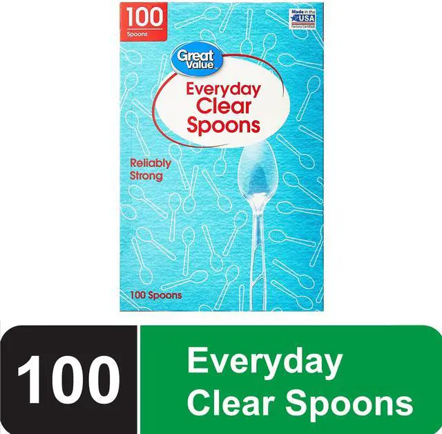 Main image of Great Value Everyday Clear Plastic Spoons, 100 Count