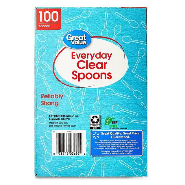 Alt view image 4 of 6 - Great Value Everyday Clear Plastic Spoons, 100 Count
