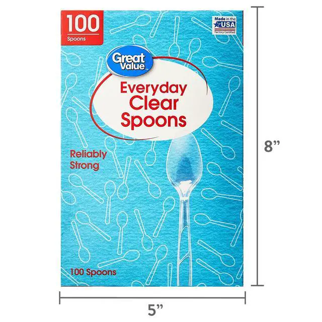 Alt view image 3 of 6 - Great Value Everyday Clear Plastic Spoons, 100 Count