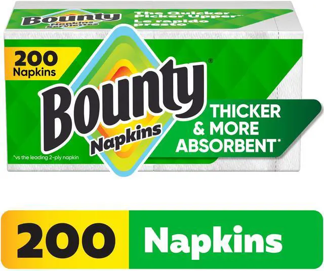 Alt view image 2 of 7 - (2 pack) Bounty Paper Napkins, White, 200 Count