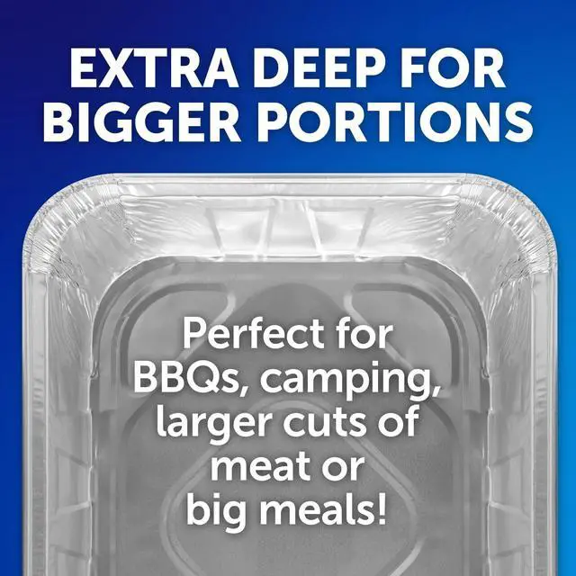Alt view image 4 of 6 - Reynolds Kitchens Heavy Duty Extra Deep Disposable Utility Pan for Grilling, 13.25 x 9.63 x 3.5 in., 1 Count