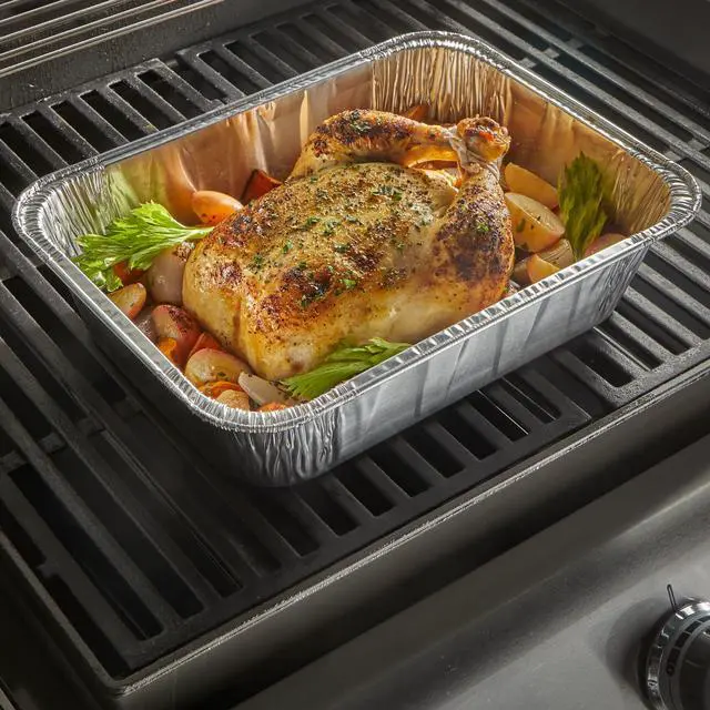 Alt view image 5 of 6 - Reynolds Kitchens Heavy Duty Extra Deep Disposable Utility Pan for Grilling, 13.25 x 9.63 x 3.5 in., 1 Count