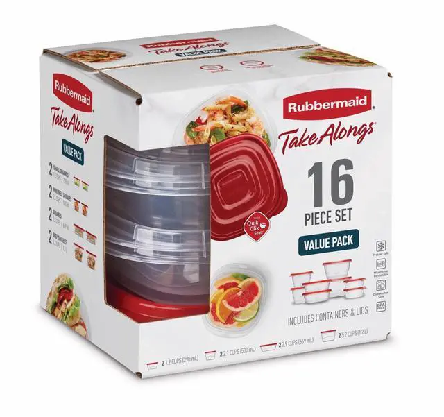 Alt view image 5 of 7 - Rubbermaid TakeAlongs Food Storage Containers, 16 Piece Set