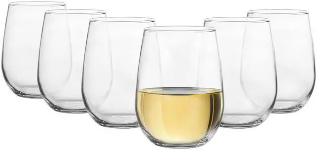 Main image of (4 pack) Mainstays Clear Stemless Wine Glass Set, 17 oz
