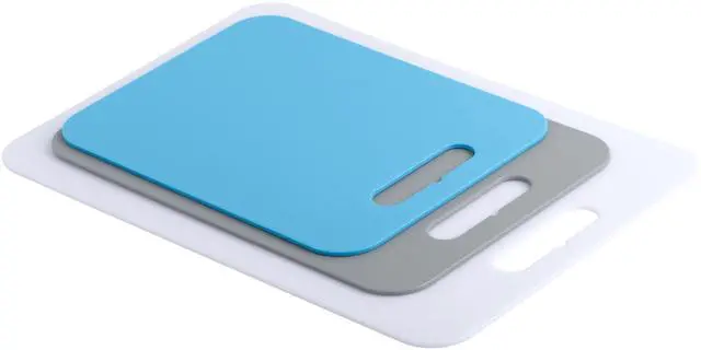 Alt view image 3 of 5 - Architec 3-Piece Poly Reversible Cutting Boards Set, Assorted Sizes, Blue