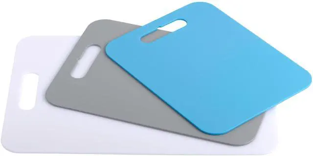 Alt view image 2 of 5 - Architec 3-Piece Poly Reversible Cutting Boards Set, Assorted Sizes, Blue