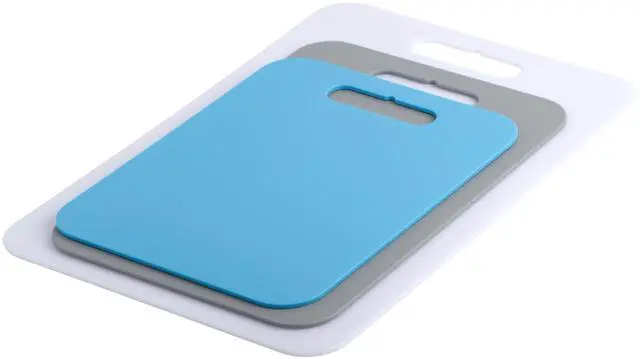 Alt view image 5 of 5 - Architec 3-Piece Poly Reversible Cutting Boards Set, Assorted Sizes, Blue