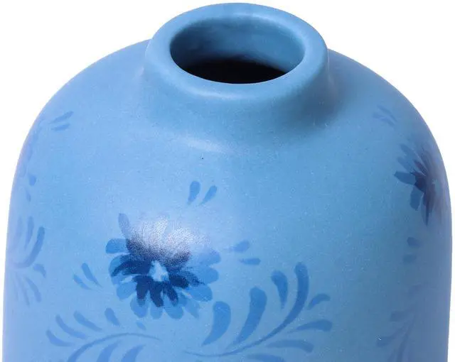 Alt view image 3 of 7 - Mainstays By Becky G. & Alejandra Small 6.38" Blue Flower Decorative Ceramic Vase