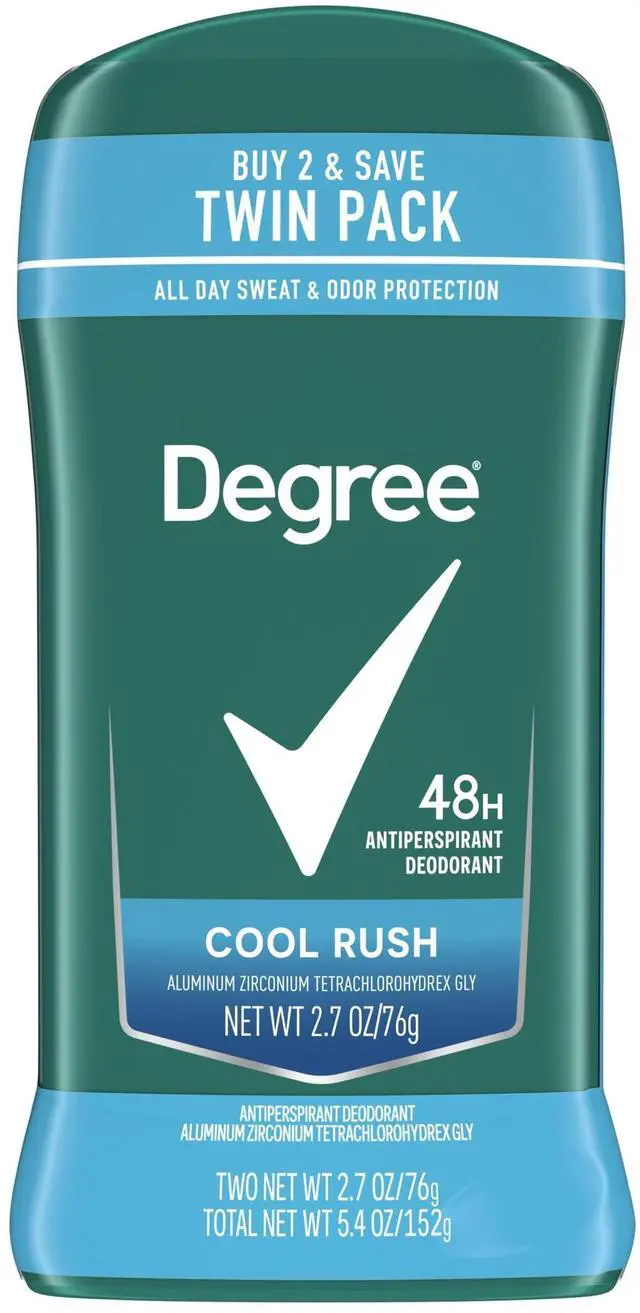 Main image of Degree Men Original Antiperspirant Deodorant for Men Cool Rush Twin Pack, 2.7oz