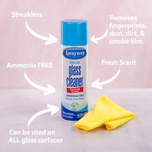 Alt view image 5 of 5 - Sprayway Glass Cleaner Foaming Aerosol Spray, 19 oz, 2-Pack, Ammonia-Free, Streak-Free Shine