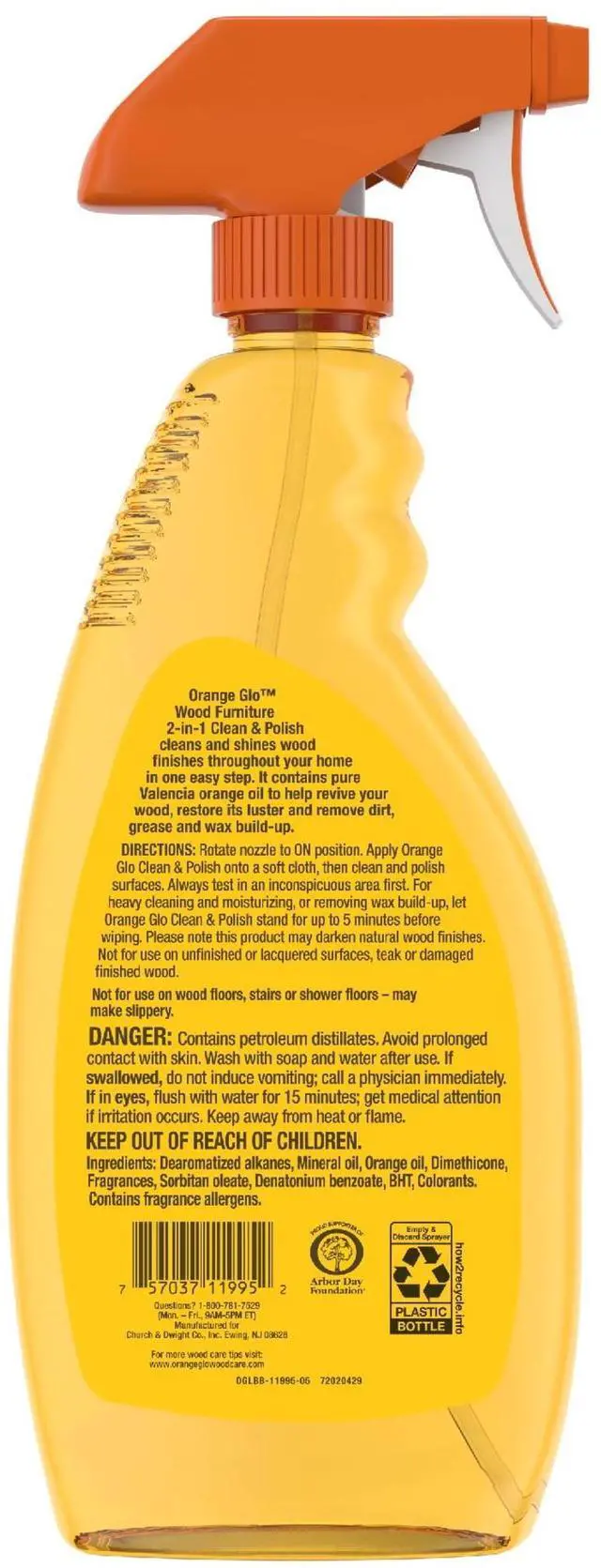 Alt view image 6 of 6 - Orange Glo Wood Furniture 2-in-1 Clean & Polish Spray, 16 oz.