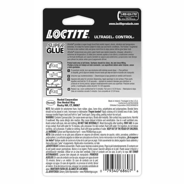 Alt view image 5 of 6 - Loctite Super Glue Ultra Gel Control, Pack of 1, Clear 0.14 fl oz Bottle