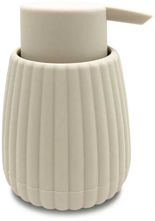 Main image of Mainstays Rubberized Plastic Ribbed Soap Pump, Beige