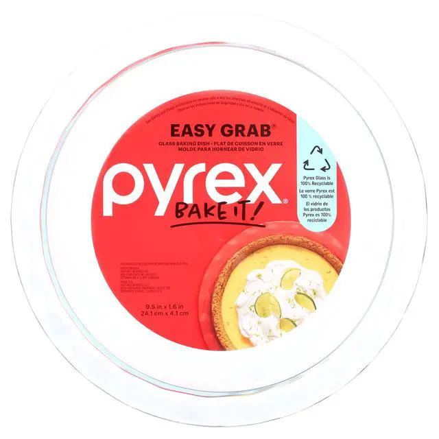Alt view image 3 of 6 - Glass Pie Plate 9.5", Pyrex®, Easy Grab, 1 Piece